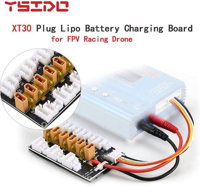 YSIDO XT30 Parallel-Ladekarte für Li-Ion Packs und Lipo Batterien, kompatibel mit Imax B6 Ladegeräten für RC Drohnen und Autos - Bild 1