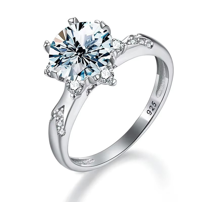 DWJ Ring, 925 Silber, Moissanit, Diamant, Damen - Bild 2