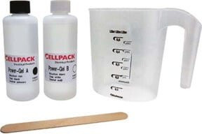CellPack POWER GEL 2-Komponenten-Gel auf Silikonbasis zum Vergießen von Abzweig- und Anschlussdosen, Transparent, 1000 ml - Bild 1