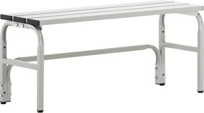 Sypro Umkleidebank aus Edelstahlrohr und Alu in Lichtgrau, Breite: 101,5 cm - Bild 1