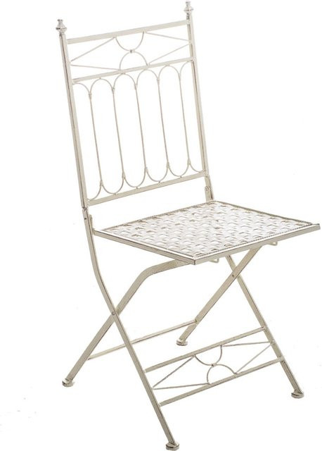 TPFGarden Gartenstuhl Asiri aus Eisen in Creme mit antiker Patina - Bild 1