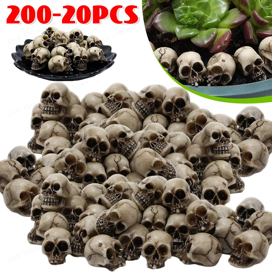 APWIKOGER Gothic Schädel Pilz Skulpturen in Weiß als Halloween Dekoration und Garten Ornament aus Kunststoff - Bild 2