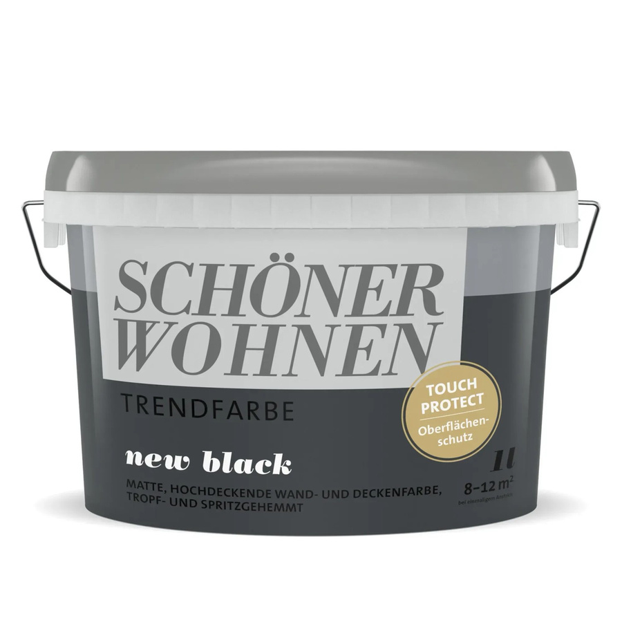 Schöner Wohnen Wandfarbe Plaster New Black, wasserbasierte Dispersionsfarbe, 1 l - Bild 2