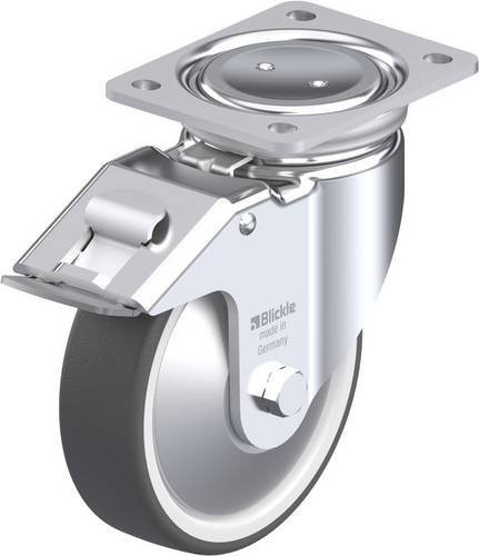 Blickle Lenkrolle LU-POTH 160K-FI-FA mit Feststeller, Farbe Silber, Rad-Durchmesser: 16 cm, Tragfähigkeit: 550 kg - Bild 1