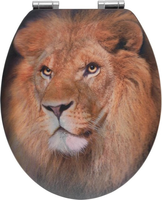Wenko WC-Sitz Lion mit 3D-Effekt aus MDF und Absenkautomatik, Mehrfarbig - Bild 1