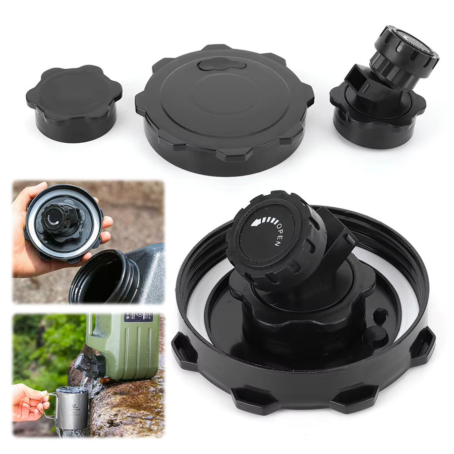 Alloet Camping-Wassereimer-Abdeckung mit Zapfhahn und Deckel in Schwarz für Wasservorratsbehälter beim Camping und Wandern - Bild 5