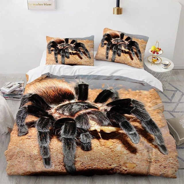 Bettwäsche-Set mit 3D Spinnen-Druck aus Polyester, 2-teilig, Multicolor, B/H: 70 x 133 cm - Bild 1