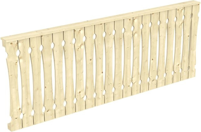 Skan Holz Balkonschalung Seitenwand aus Fichte in Natur unbehandelt, B/H: 78,5 x 96 cm - Bild 1