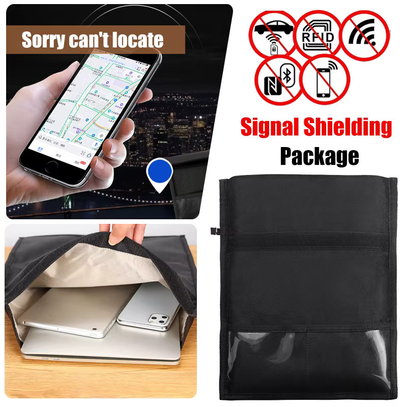 Faraday Tasche zur Signal- und RFID-Abschirmung für Notebook, Handy und Autoschlüssel in Schwarz - Bild 3