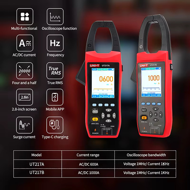 UNI-T UT217A UT217B Digitalzangenmessgerät mit Oszilloskop-Funktion, AC/DC Stromzange und Bluetooth-Funktion - Bild 2