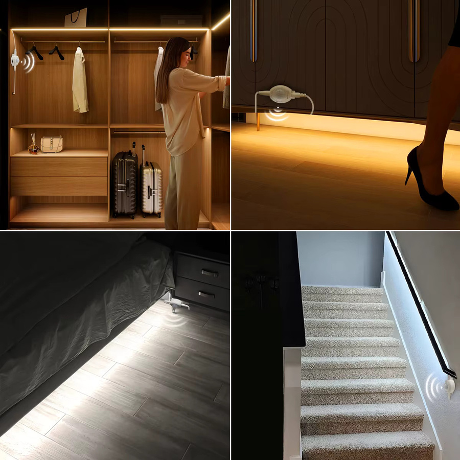 MALITAI USB LED Streifen mit PIR Bewegungssensor, Wasserdichtes Nachtlicht in Weiß für Schrank, Küche und Unterbett-Hintergrundbeleuchtung - Bild 6