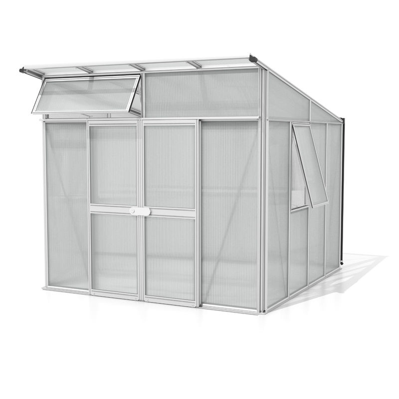 Vitavia Gewächshaus Aphrodite 7800 Pultdach mit Aluminiumprofilen in Silber und 10 mm Polycarbonat-Verglasung - Bild 2