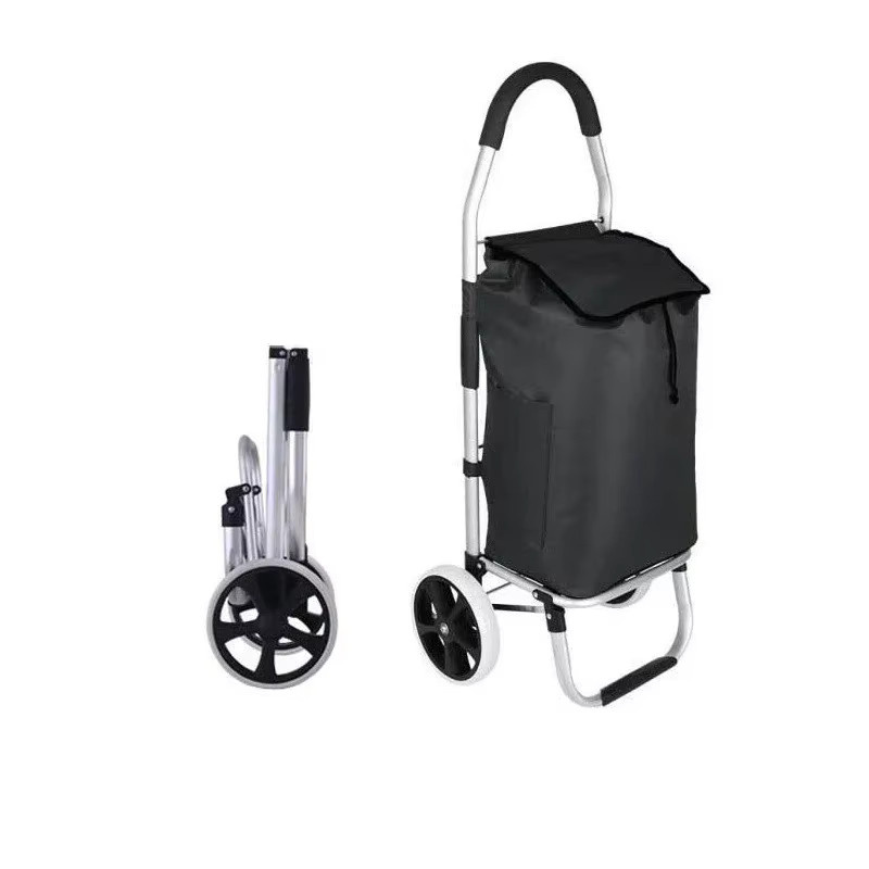 ZJMZYM Schrittkletternder Einkaufswagen mit wasserdichtem Korb in Schwarz, tragbarer Trolley bis 100 kg Traglast - Bild 5