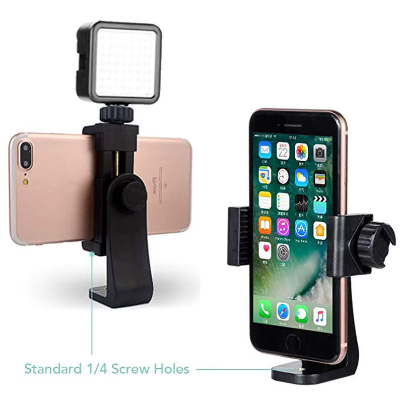 Universeller Smartphone-Handyhalterungsadapter in Schwarz mit 360 Grad Drehung und Standard-1/4-Zoll-Befestigungsschraube für Stative oder Ständer - Bild 5