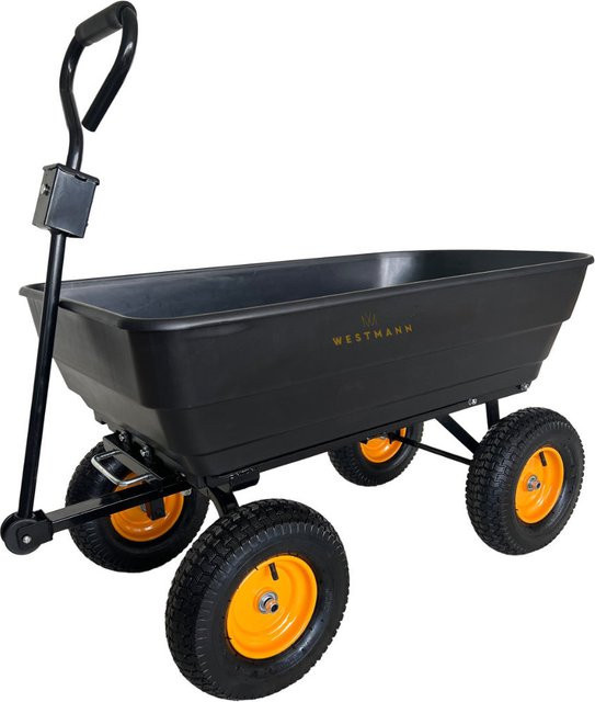 Westmann Gartenwagen Prakta M Schwarz mit Kippfunktion und 125 l Volumen, B/H/L: 59,5 x 105 x 119 cm - Bild 1