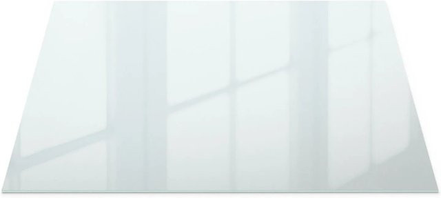 Wallfluent Tischplatte aus Glas mit Milchglaseffekt und mattierter Folie, B/T: 120 x 80 cm, Transparent/Weiß/Grün - Bild 1
