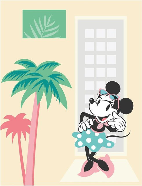 Komar Wandbild Minnie Mouse Palms Paper Poster Multicolor B: 40 cm, H: 50 cm - Bild 1
