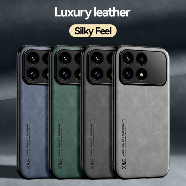 szHAIyu Magnetische Leder-Handyhülle für POCO F8 X8 Pro Ultra in Schwarz und Grau mit Autohalterung - Bild 1