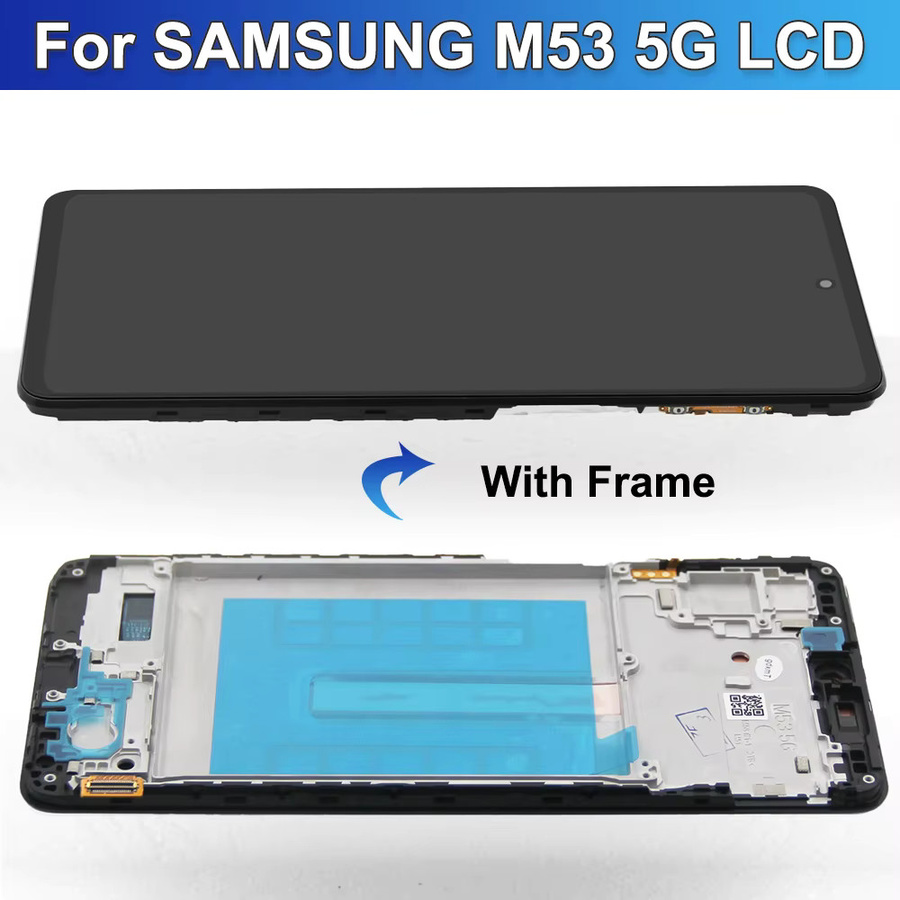Samsung AMOLED LCD Display mit Touchscreen und Rahmen für M53 5G, Farbe: Schwarz, Kompatibel mit SM-M536B, SM-M536B/DS, SM-M536B/DSN - Bild 2