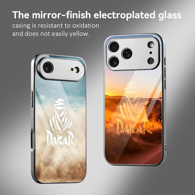 D-Dakar Stoßfeste Handyhülle mit galvanisiertem Metall-Stoßfänger für iPhone 17 16 15 14 13 12 Pro Max Plus - Bild 1