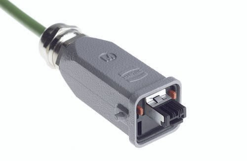 HARTING Kabelsteckverbinder 09451151102 mit 4 Schneidklemmanschlüssen aus Zinkdruckguss in Grau - Bild 1