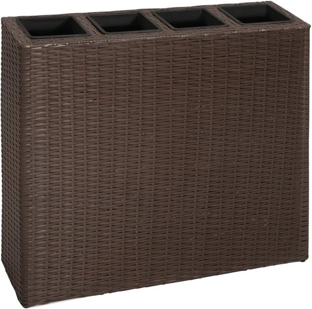 vidaXL Garten-Hochbeet Set aus 2 Stück mit 4 Töpfen in Braun aus Poly Rattan - Bild 1