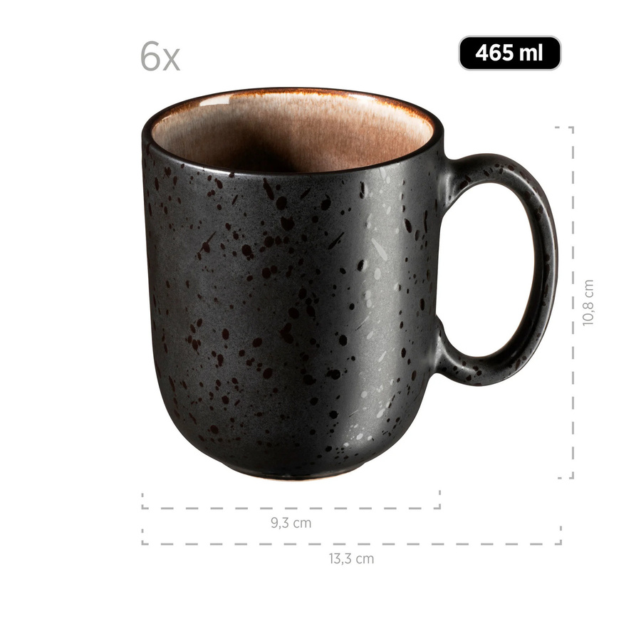 Mäser Niara Frühstücksset aus Steinzeug in Schwarz/Grau, 18-teilig - Bild 4