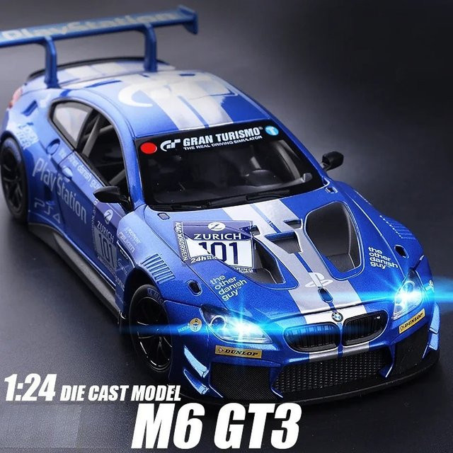 MINI AUTO M6 GT3 Le Mans Rennwagen Modell, 1:24, Metall, mit Licht und Sound - Bild 1