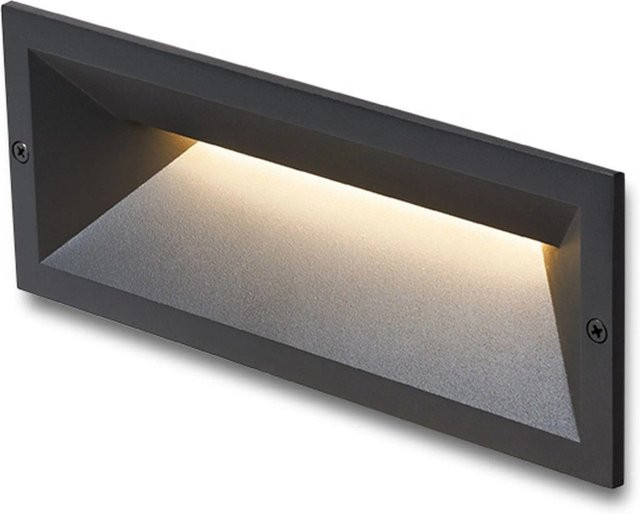Rendl Ragg LED Aussenleuchte Schwarz IP65 für Treppen und Gehwege mit warmweißem Licht 12 W - Bild 1