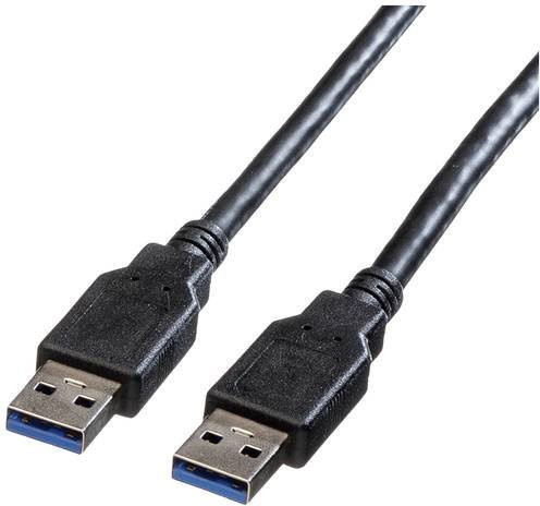 Roline USB-Kabel USB 3.2 Gen1 mit USB-A Stecker, Schwarz, 3,00 m, Geschirmt - Bild 1