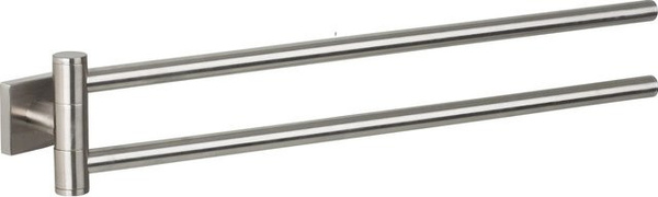 Spirella Handtuchhalter Nyo-Steel 2-armig schwenkbar aus Edelstahl gebürstet in Silber, Breite: 50 cm