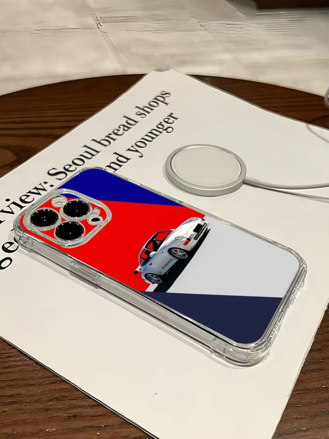Porsche Cartoon Handyhülle für iPhone 17/16/15/14/13/12/11 Pro Max – Transparente TPU MagSafe Hülle mit Linsenschutz und schlankem Design - Bild 5