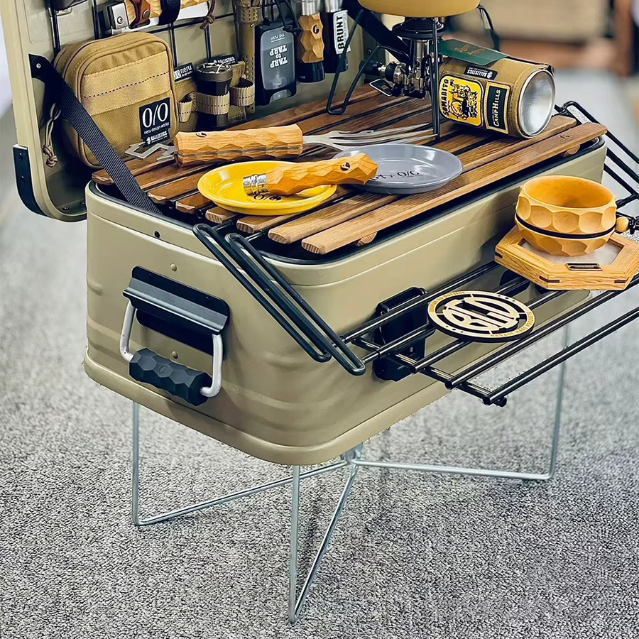 Alloet Camping Kühlbox Standfuß aus Aluminiumlegierung in Silber - Bild 3