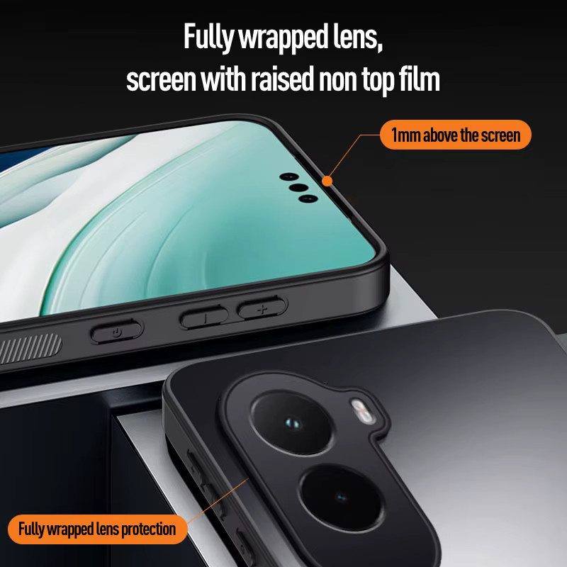 EUCAGR Luxus AG Frosted Schutzhülle für Xiaomi Poco M7 aus weichem PC und TPU in Schwarz oder Weiß - Bild 4