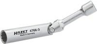 Hazet Zündkerzenschlüssel 4766-3 mit 14 mm Außen-Doppel-Sechskant Profil und 3/8 Zoll Vierkant hohl in Silber - Bild 1
