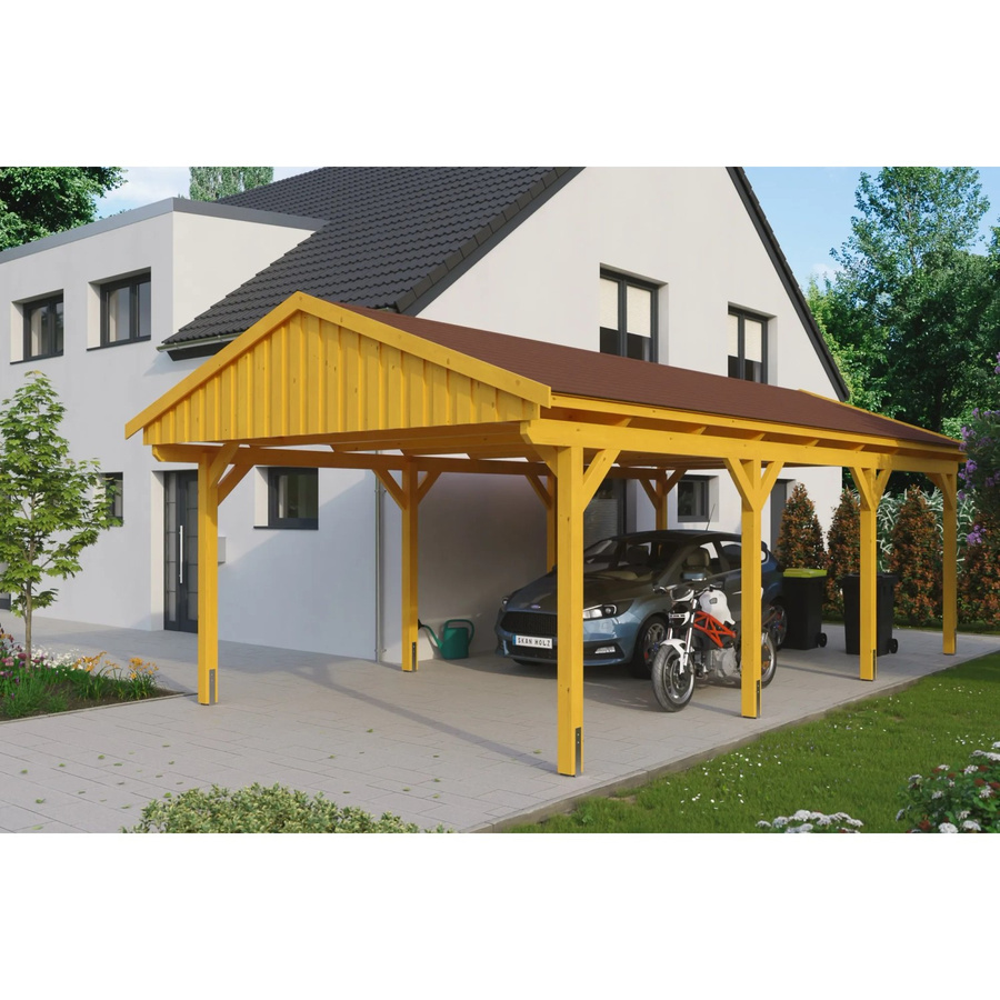 Skan Holz Carport Fichtelberg aus Fichte und Leimholz in Beige, B/T: 423 x 808 cm, Höhe: 326 cm - Bild 2