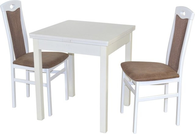 3-teilige Essgruppe Leander III von Möbel direkt online in Weiß aus Buche Massivholz - Bild 1
