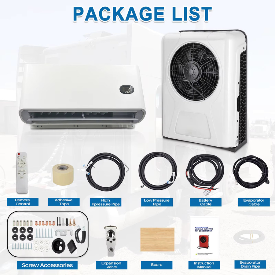 Treeligo Elektrische Standklimaanlage Split-Klimagerät 12V 10500BTU in Weiß für LKW Wohnwagen Camper Van RV - Bild 4