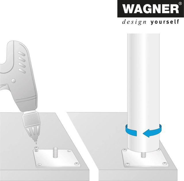 Wagner Möbelbein Telescope Ø 6 cm Justierbar 70 cm - 107 cm Edelstahl-Optik Silber - Bild 1