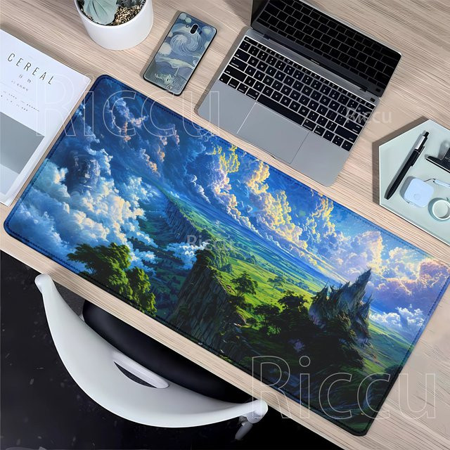 Riccu XXL-Mauspad Landschaft Gummiwald Schreibtischunterlage Multicolor B/T: 900 x 400 mm - Bild 1