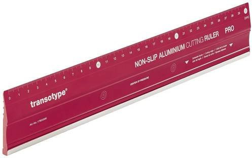 Transotype Schneidelineal PRO in Rot aus Aluminium und Stahl für Profis - Bild 1