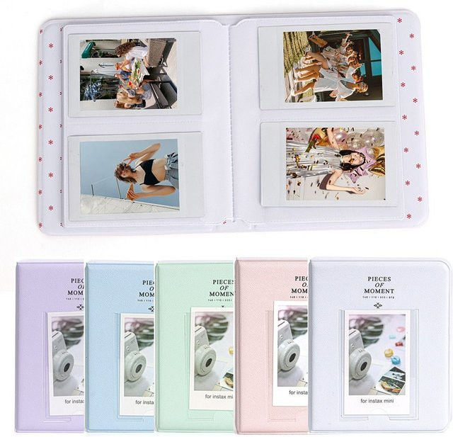 Fotoalbum für Fujifilm Instax Mini mit 64 Taschen in Lila zur Aufbewahrung von 3 Zoll Bildern, Briefmarken und Tickets - Bild 1