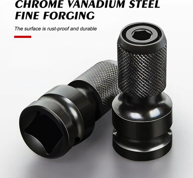 YONGRUIGONGJU Schnellspanner Adapter von 1/2 Zoll Vierkantantrieb auf 1/4 Zoll Sechskant in Schwarz - Bild 1