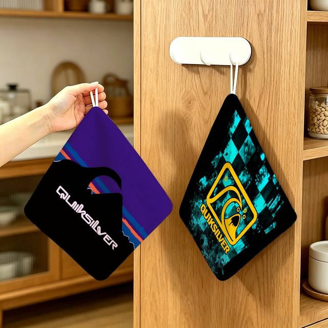 Q-Quiksilver L-Logo Handtuch aus Polyester-Baumwolle für Küche und Wohnzimmer - Bild 1