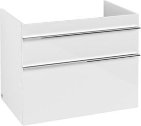 V&B Waschtischunterschrank Venticello in Glossy White mit Chrom-Details, B/T/H: 75,3 x 50,2 x 50,2 cm - Bild 1