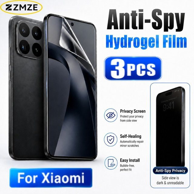 3 Stück Anti-Spionage Hydrogel-Displayschutzfolie für Xiaomi 17 Ultra 17 Pro Max 17 Max 17T 15S 15T 14T 13T Pro 15 14 13 in Transparent - Bild 1