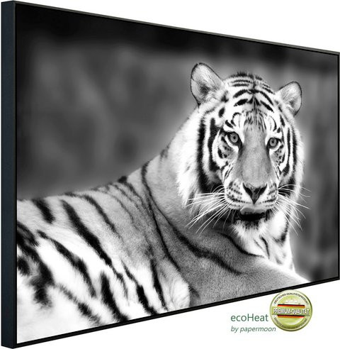 papermoon Infrarotheizung EcoHeat Tiger Schwarz Weiss mit Matt-Effekt und App-Steuerung - Bild 1
