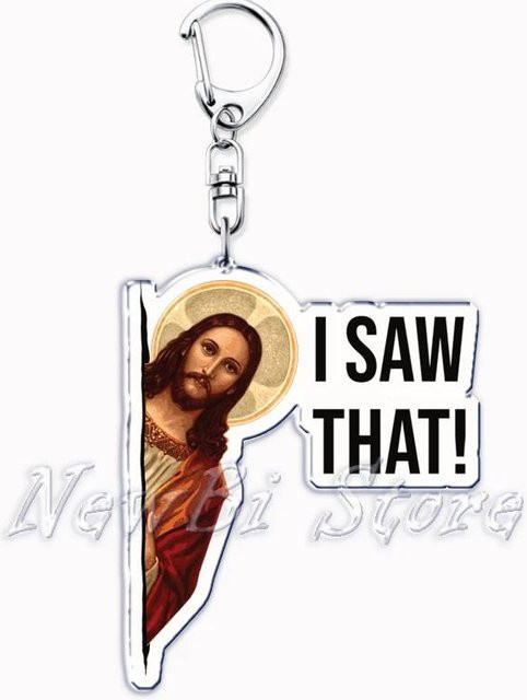 CHIC STUDIO Schlüsselanhänger, Jesus Meme, black, Unisex - Bild 1