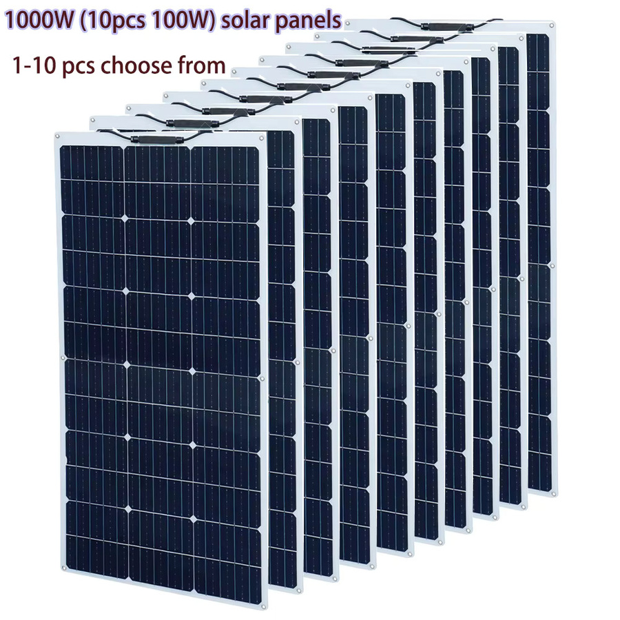 XINPUGUANG Flexibles Solarpanel 100W 12V Solarmodul mit Solarkabel in Schwarz für Wohnmobil, Boot und Auto - Bild 2