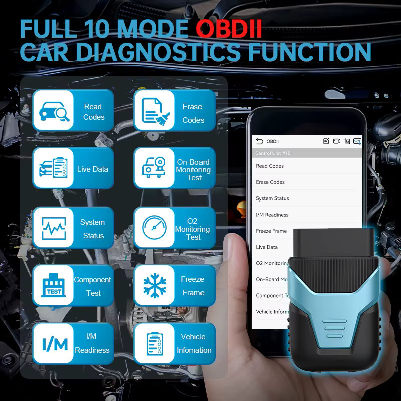 HUMZOR OBD2-Scanner Bluetooth V5.2 Komplettsystem zur Fahrzeugdiagnose und Schlüsselprogrammierung mit Live-Datensystemstatus - Bild 4